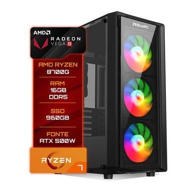 省スペースPC　ライゼン8700G　DDR5(4800)16GB　SSD 1TB PC-Gamer-Blue-PC-AMD-Ryzen-7-