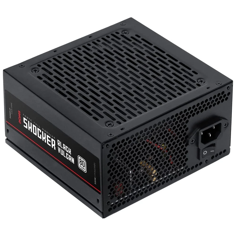 Fonte De Alimentação Gamer PCyes Shocker Full Modular 500w 80 Plus White - Black Vulcan Fonte De Alimentação Gamer PCyes Shocker Full Modular 500w 80 Plus White - Black Vulcan