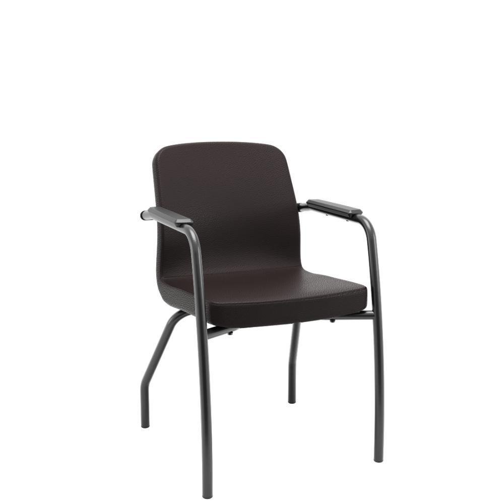 Cadeira Soer Fixa 4 Pés Café Encosto Fixo