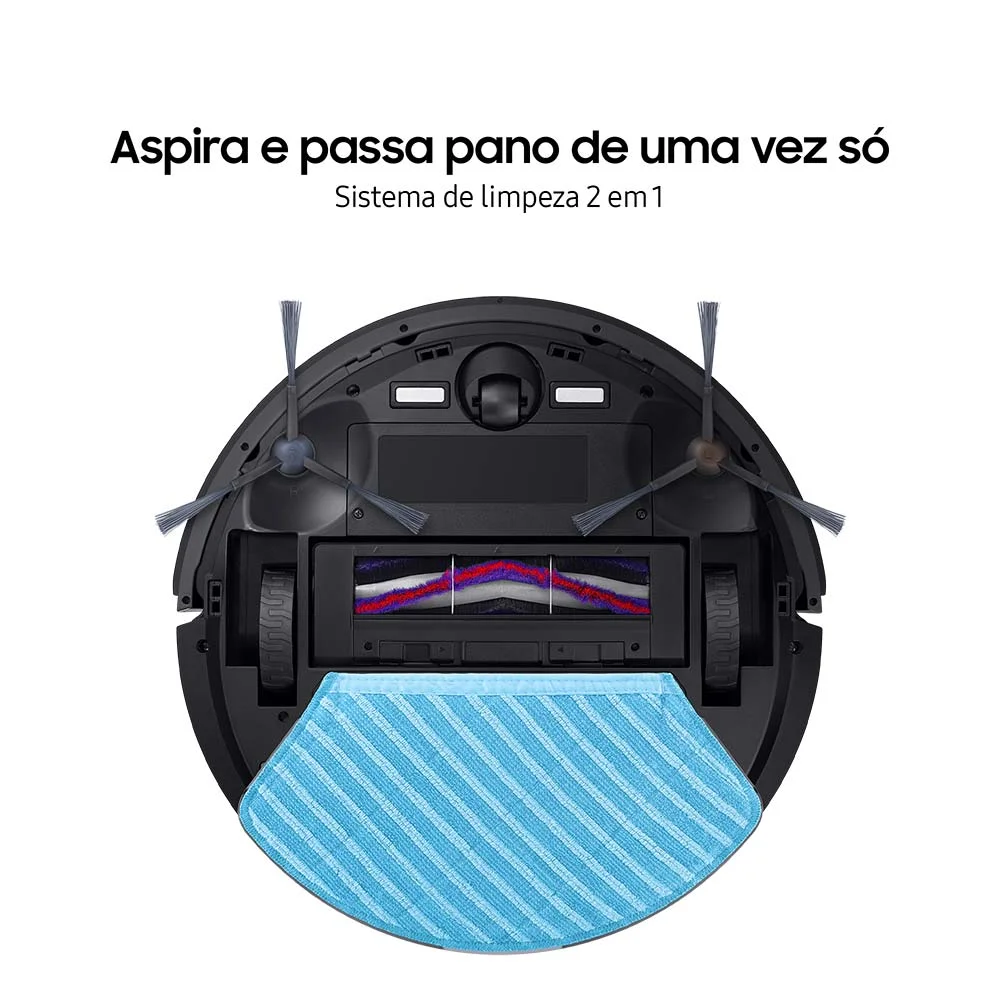 Robô Aspirador De Pó Samsung Vr3m Black Limpeza 2 Em 1 E Controle Via Aplicativo Bivolt Robô Aspirador De Pó Samsung Vr3m Black Limpeza 2 Em 1 E Controle Via Aplicativo Bivolt