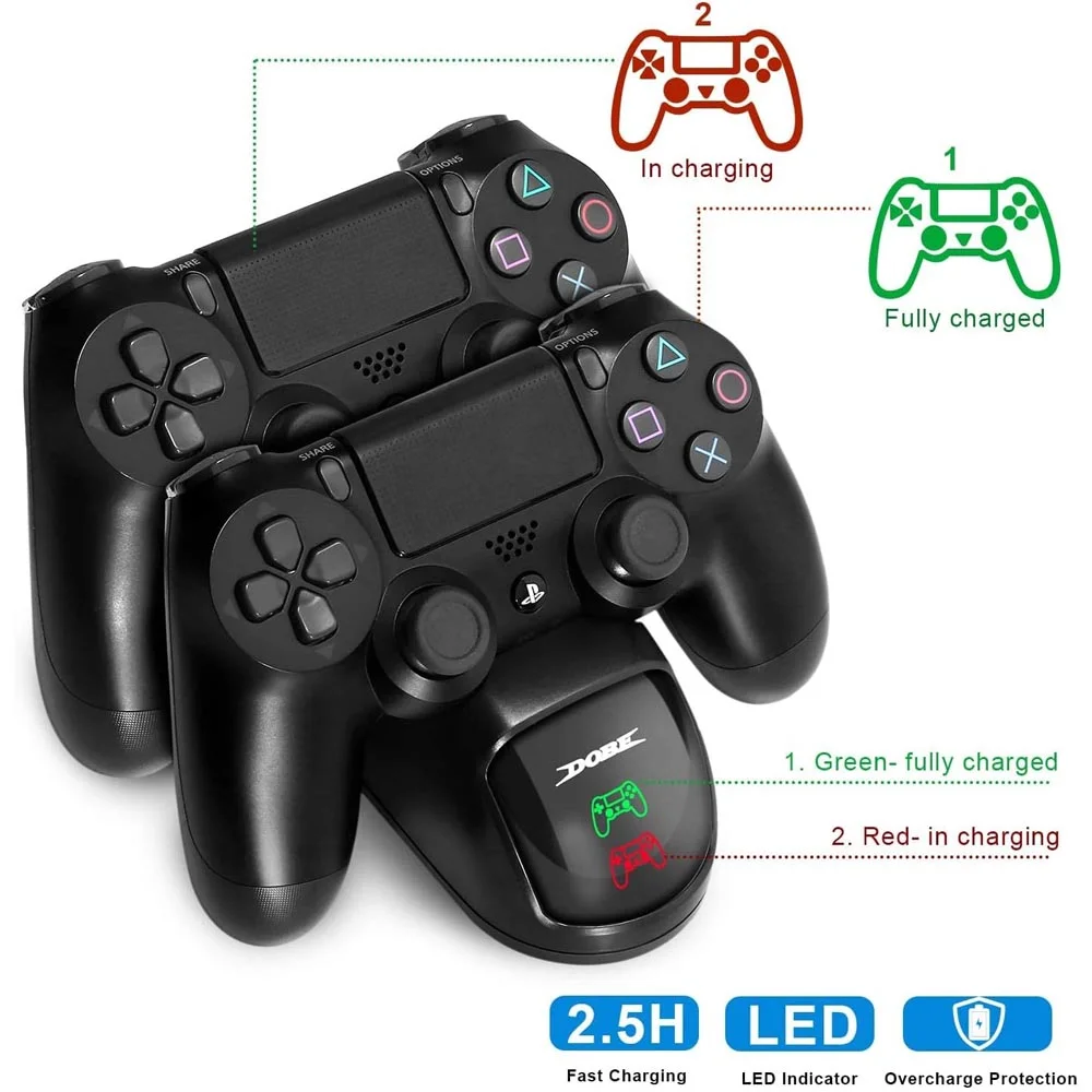 Base Dock Carregador Duplo 2 Controles Ps4 / Slim / Pro Base Dock Carregador Duplo 2 Controles Ps4 / Slim / Pro