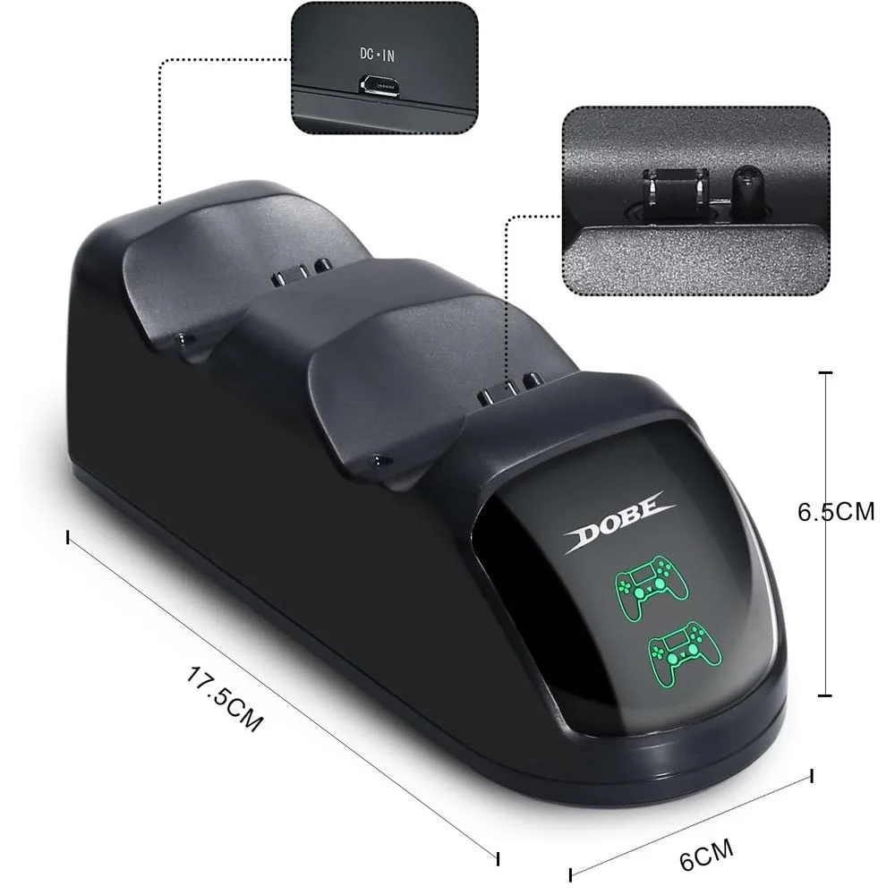 Base Dock Carregador Duplo 2 Controles Ps4 / Slim / Pro Base Dock Carregador Duplo 2 Controles Ps4 / Slim / Pro