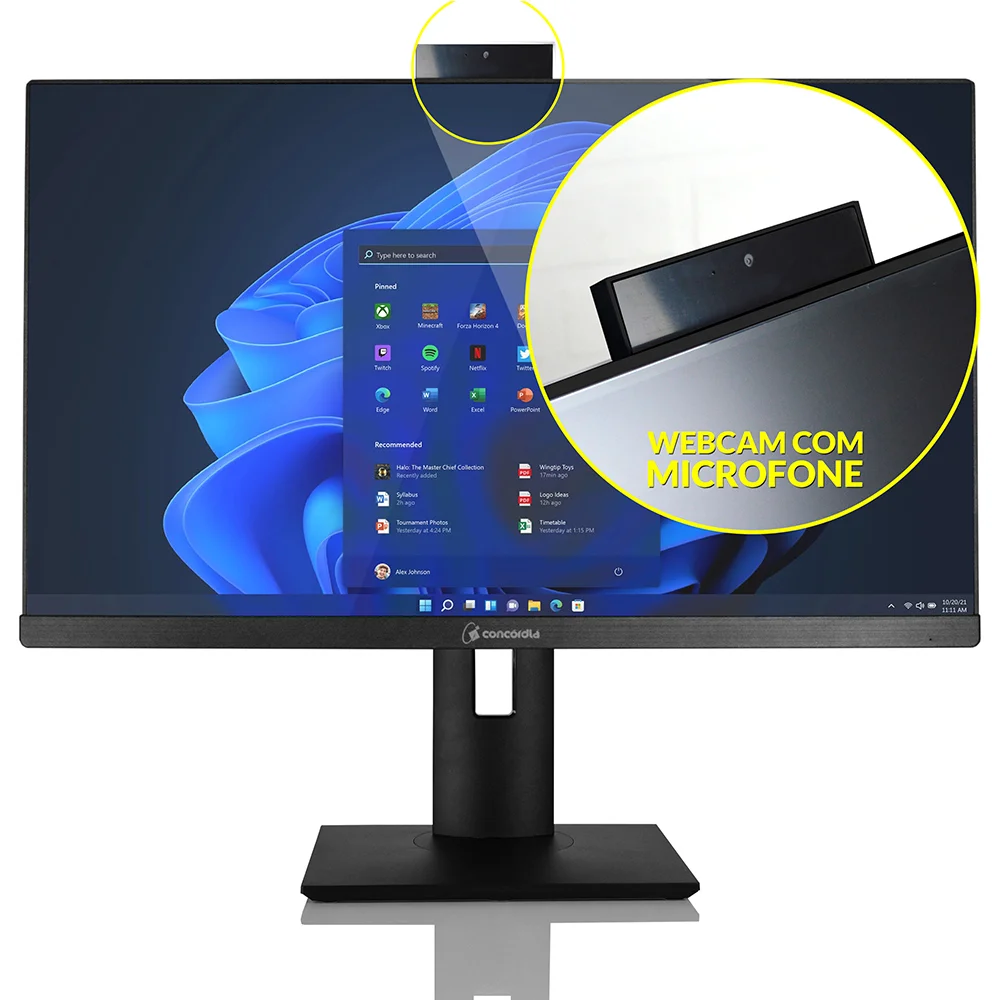 "Computador All In One Concórdia Core I7 10700 16gb Ddr4 SSD 512gb 23.8""full Hd Webcam Wifi Freedos" em Campinas - foto 3