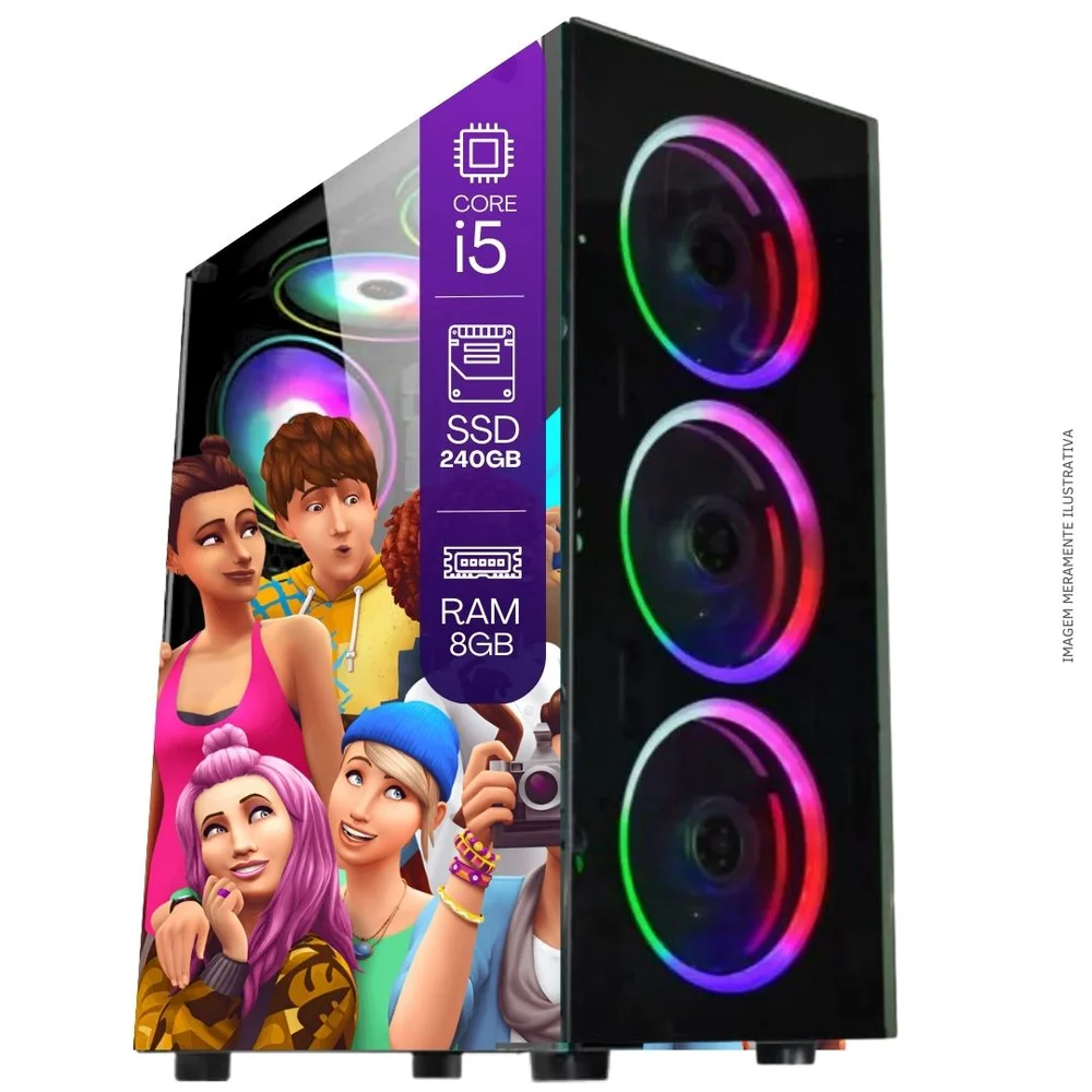 "Computador Gamer Completo Balão.info Intel Core I5 SSD 240GB 8GB Teclado Mouse Mouse Pad E Headset Gamer Monitor 24"" WINDOWS 10 Pro Trial" - view 3