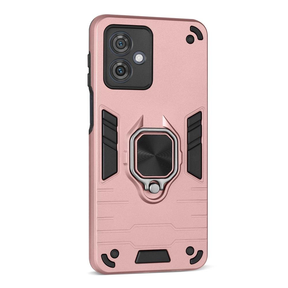 Capa Anel Magnetico Anti Impacto Para Motorola Moto G64 Cor:rose-gold