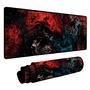 Novo Mouse Pad Gamer Deskpad Speed Extra Grande Borda Costurada Profissional 70x35  - Pintura Vermelho E Azul