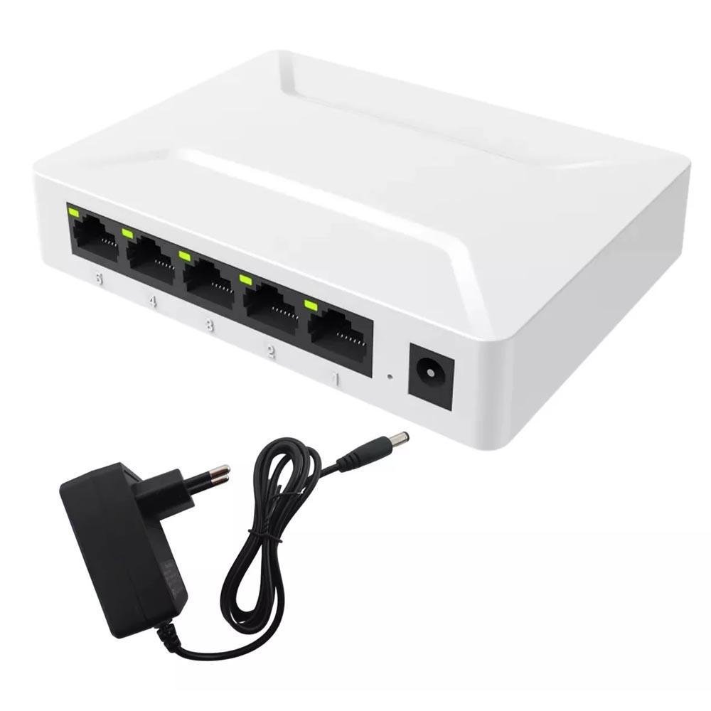 Switch 5 Portas 10/100mbps Função Auto Mdi/mdix