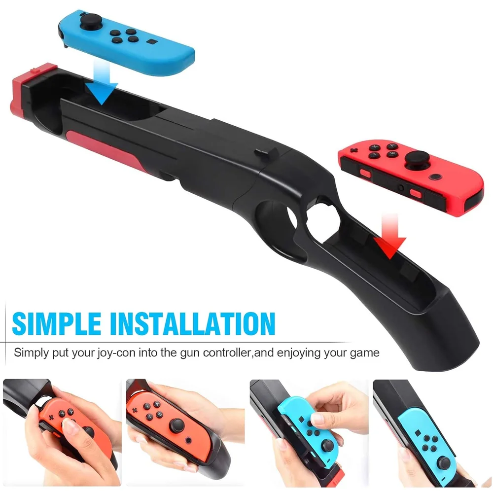 Grip Pistola Rifle Suporte Para Nintendo Switch Joy-con Preta Grip Pistola Rifle Suporte Para Nintendo Switch Joy-con Preta