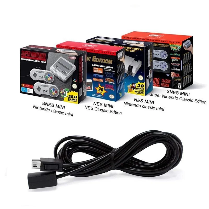 Cabo Extensor Controle Nintendo Nintendinho Nes Classic 3m Cabo Extensor Controle Nintendo Nintendinho Nes Classic 3m