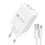 Carregador Usb 1hora Com Cabo Micro Usb 2.0a Branco