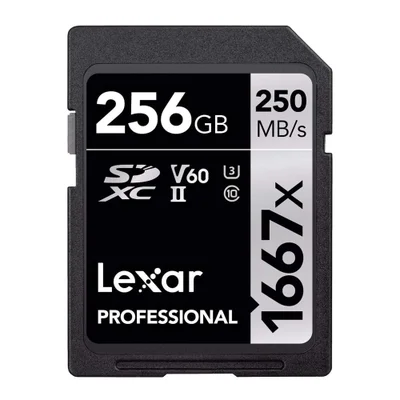Cartão De Memoria Lexar 256gb 250mbs V60 U3 C10 Preto
