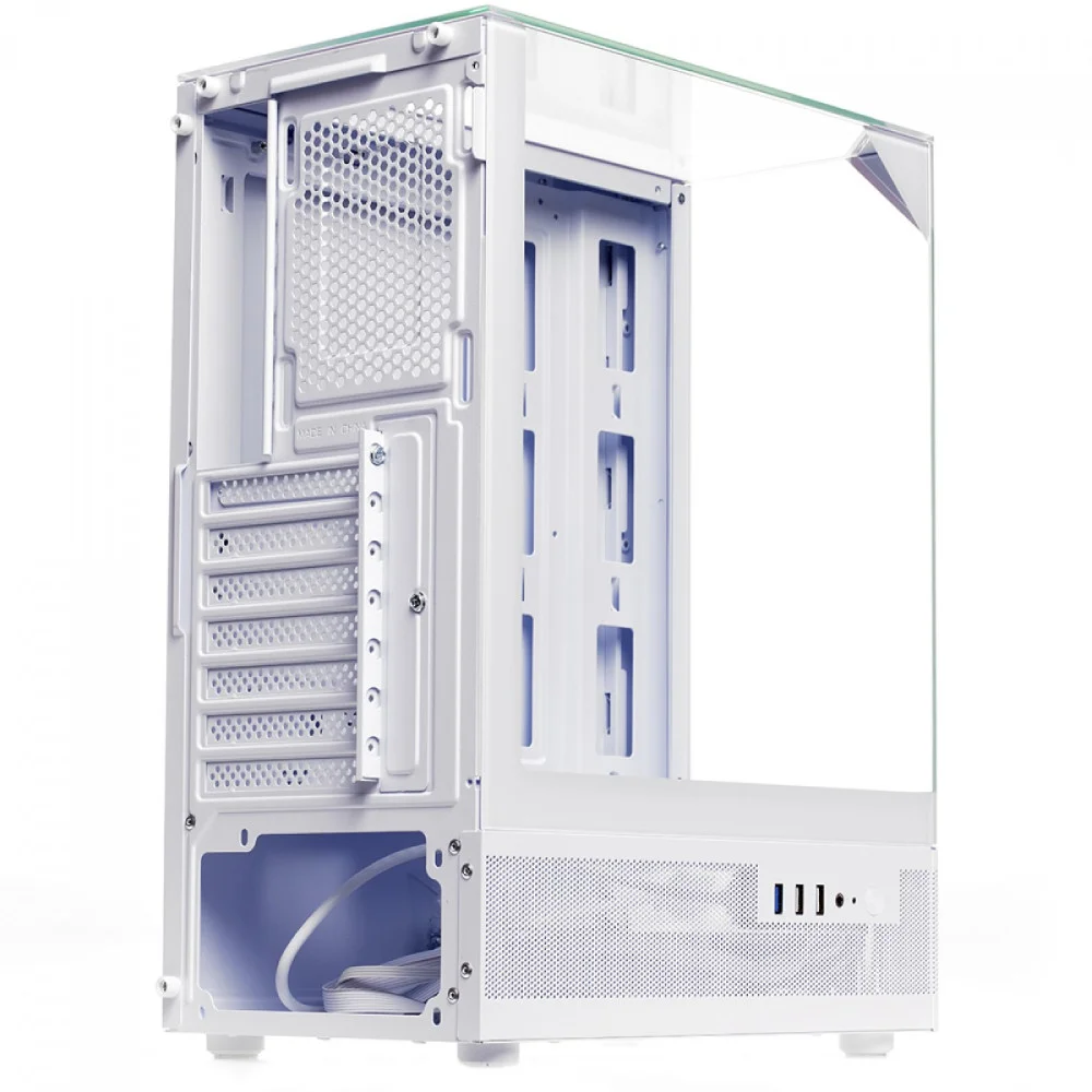 Gabinete Liketec Kingdom Snow Mid Tower Vidro Temperado Usb S/fan Branco Gabinete Liketec Kingdom Snow Mid Tower Vidro Temperado Usb S/fan Branco