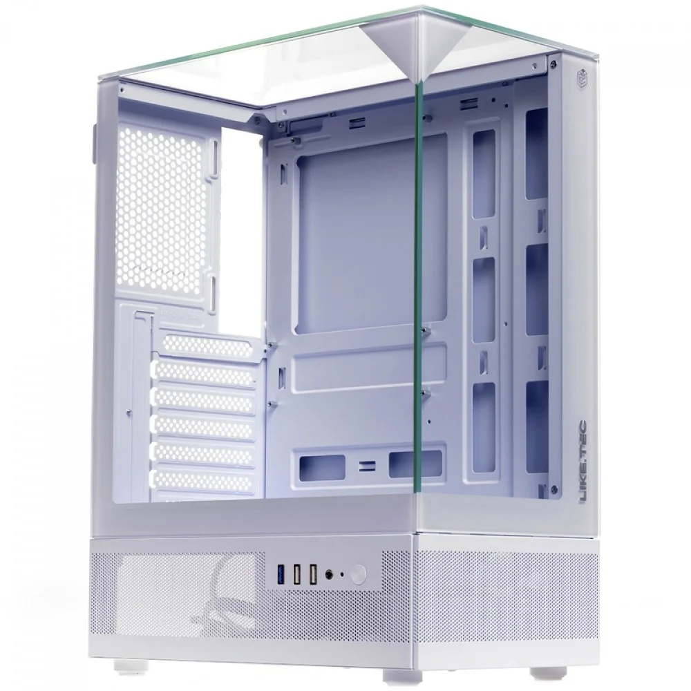 Gabinete Liketec Kingdom Snow Mid Tower Vidro Temperado Usb S/fan Branco Gabinete Liketec Kingdom Snow Mid Tower Vidro Temperado Usb S/fan Branco