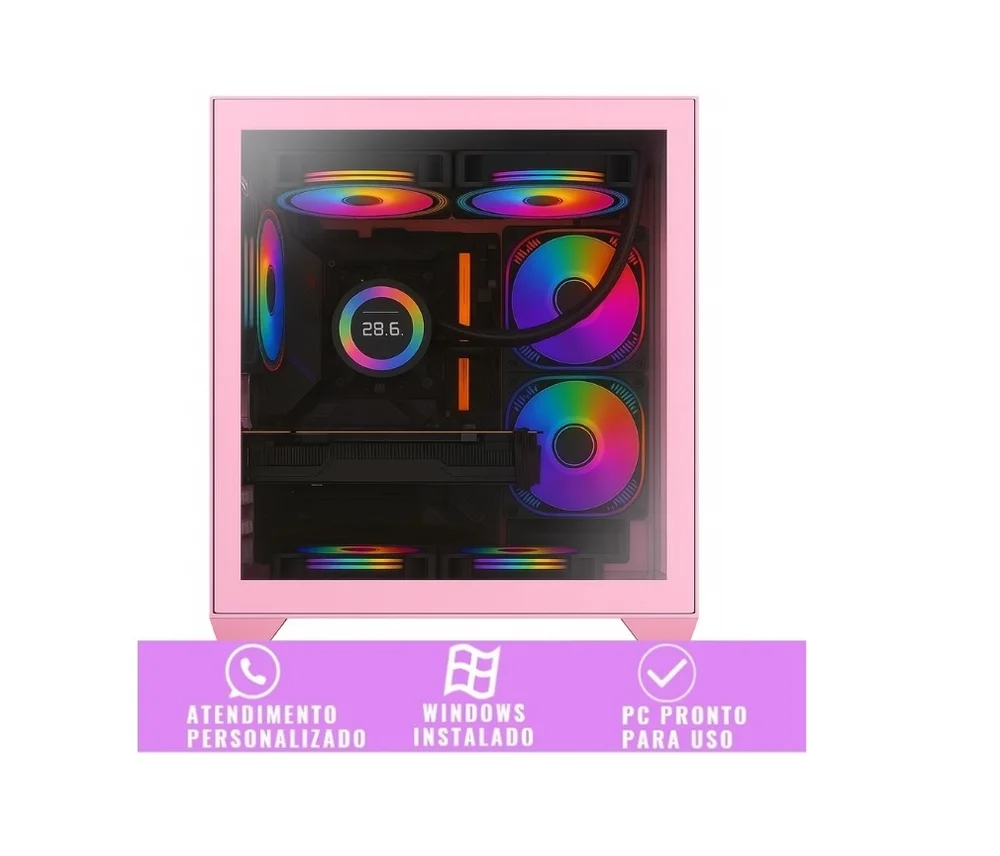 PC Gamer Rosa Pink Feminino Completo Intel Core I5 Memoria Ram 16gb SSD 240GB Monitor HDMI  Kit Gamer em Campinas - foto 4