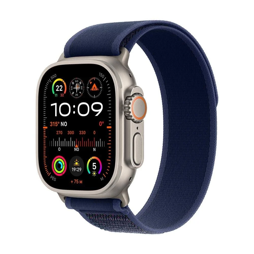 Apple Watch Ultra 2 Gps + Cellular • Caixa Natural De Titânio De 49 Mm • Pulseira Loop Trail Azul – P/m