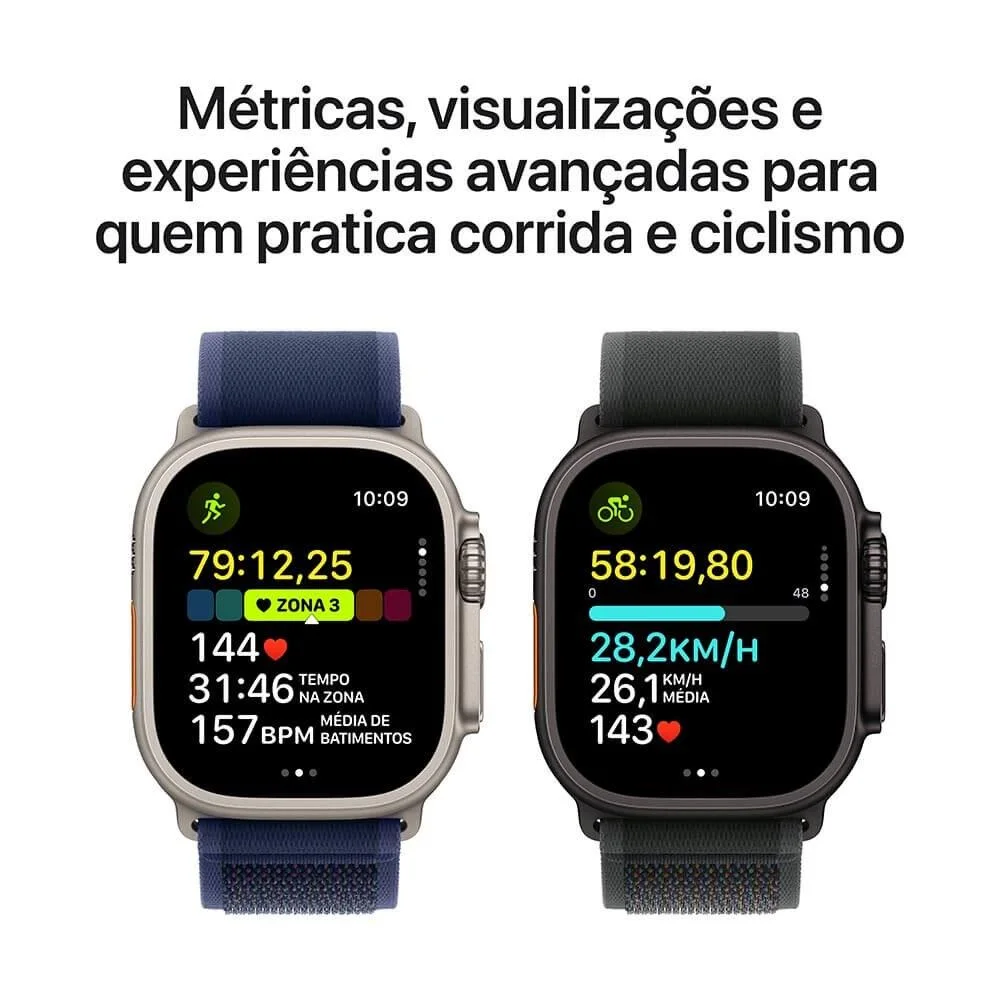 Apple Watch Ultra 2 Gps + Cellular • Caixa Natural De Titânio De 49 Mm • Pulseira Loop Trail Azul – P/m
