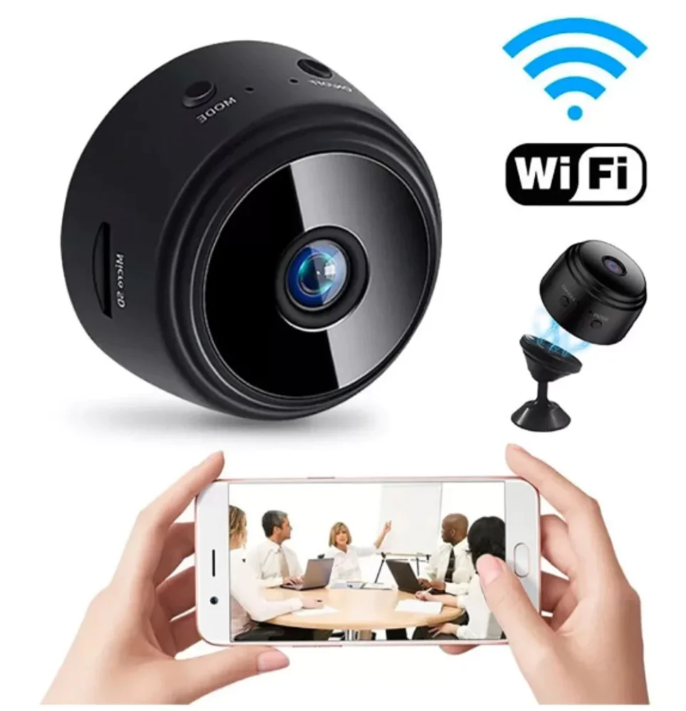 Mini Camera Sem Fio Visão Noturna Wifi Com Gravador De Voz