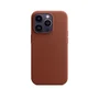 Capa Capinha Case Super Premium De Couro Sintético Magsafe Magnético Compatível Iphone 15 - Marrom