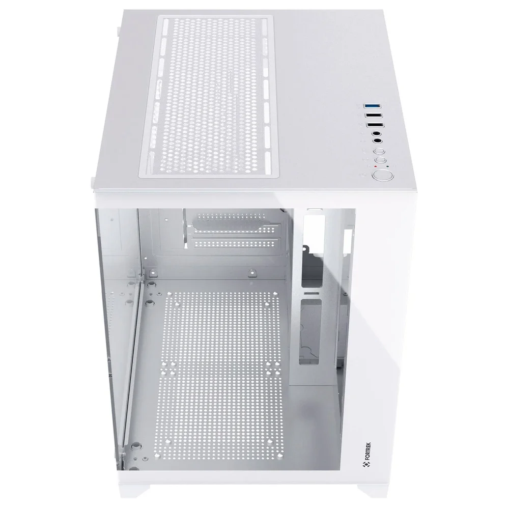 Gabinete Gamer Fortrek Clarity Branco Lateral Vidro Gabinete Gamer Fortrek Clarity Branco Lateral Vidro
