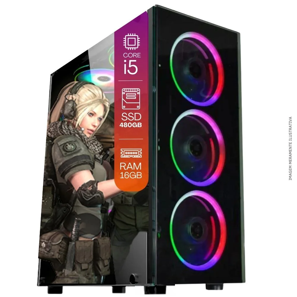 "Computador PC Gamer Completo Balão.info Intel Core I5 SSD 480GB 16gb Teclado Mouse Mouse Pad E Headset Gamer Joystick Monitor 19"" WINDOWS 10 Pro Trial" - view 3