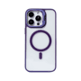 Capa Celular Magsafe Compatível Com Ip 15 Indução Lente Em U Cor:roxo Profundo