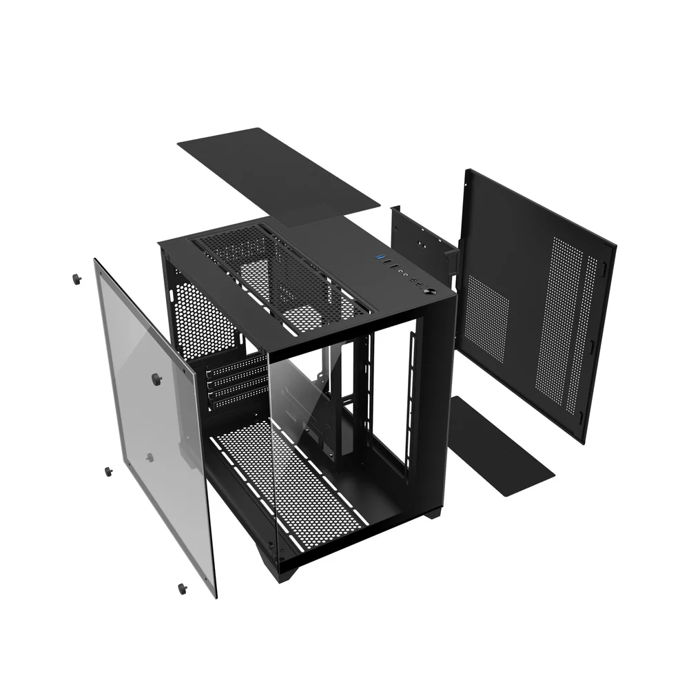 Gabinete Gamer Áquario Soul Pro 3x Fan ARGB Vidro Preto Gabinete Gamer Áquario Soul Pro 3x Fan ARGB Vidro Preto