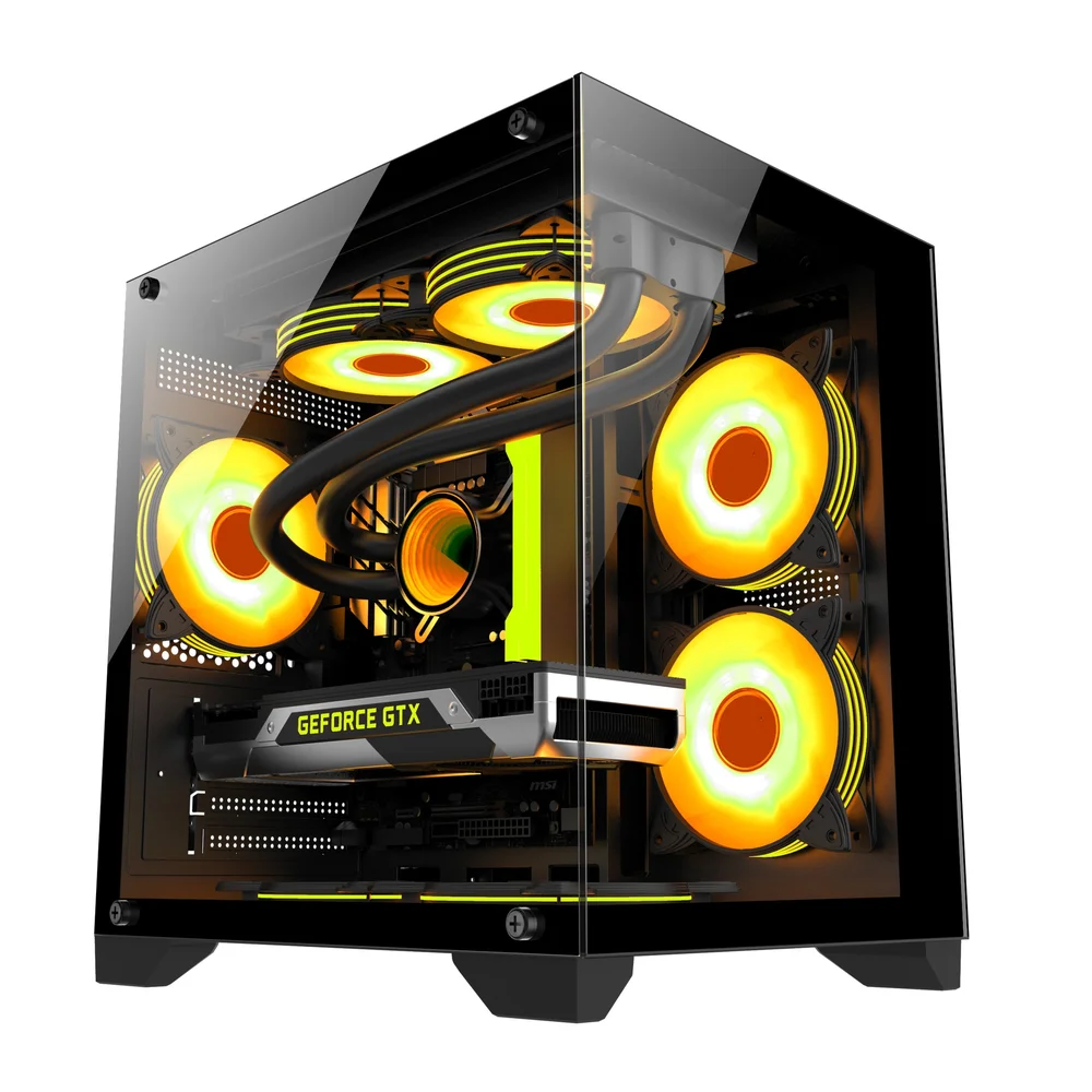 Gabinete Gamer Áquario Soul Pro 3x Fan ARGB Vidro Preto Gabinete Gamer Áquario Soul Pro 3x Fan ARGB Vidro Preto