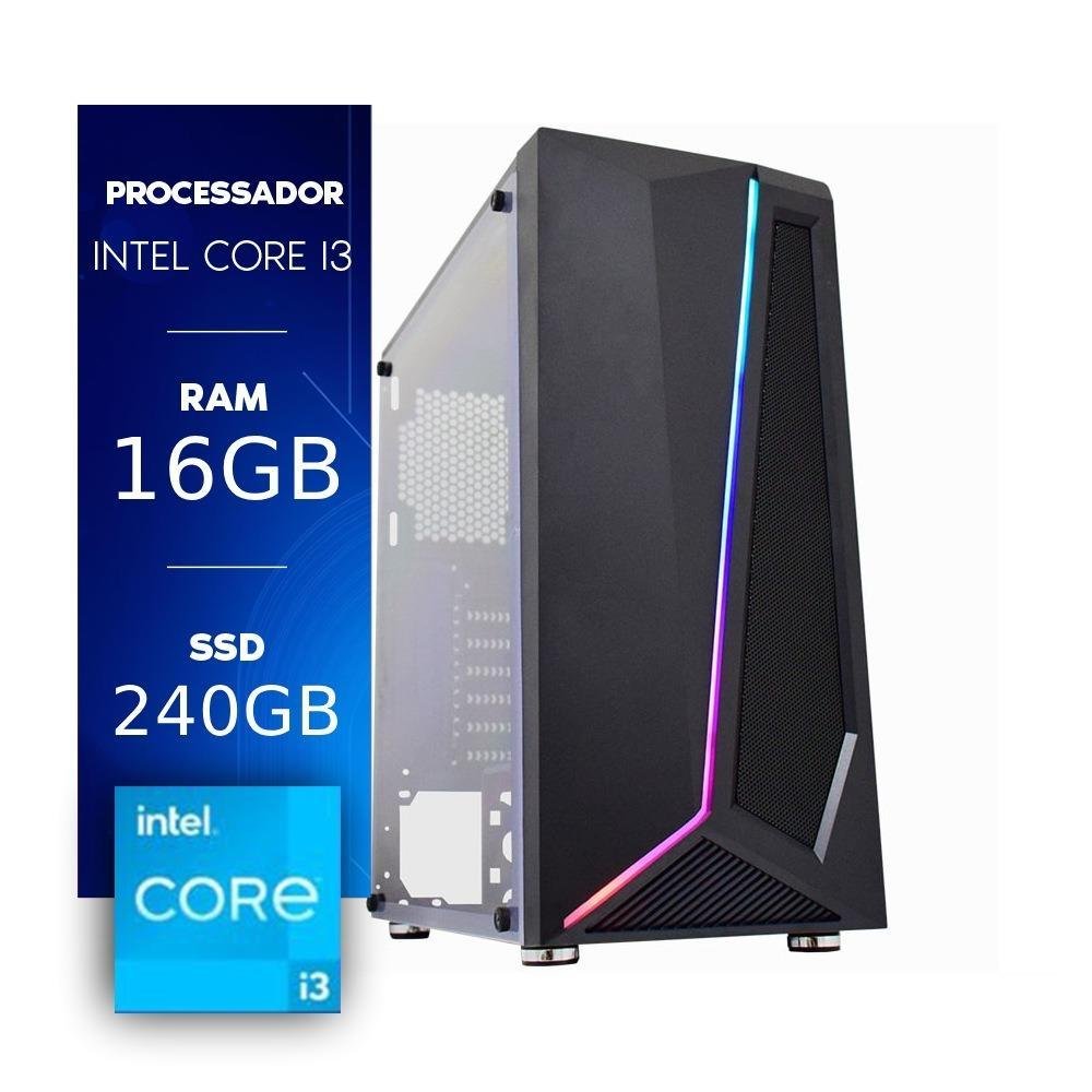 Computador Gamer Certox Brave 1027 Pw Core I3 8100 16gb Ddr4 240GB SSD Acrílico Linux