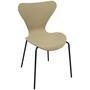 Cadeira Jacobsen Polipropileno Sala Jantar Base Preta - Bege