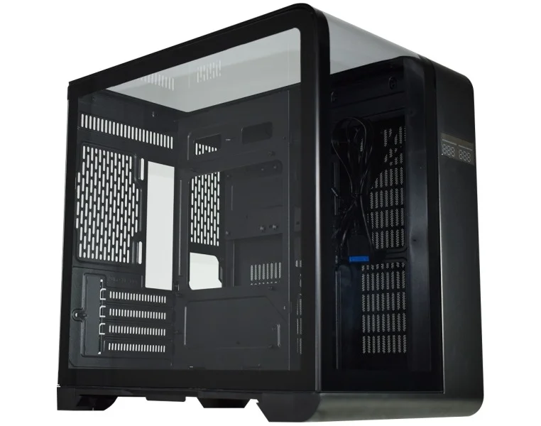 Gabinete Gamer K-mex Aquario Cg-48ki Cyberpunk Preto Com Topo De Vidro E Display Digital Gabinete Gamer K-mex Aquario Cg-48ki Cyberpunk Preto Com Topo De Vidro E Display Digital