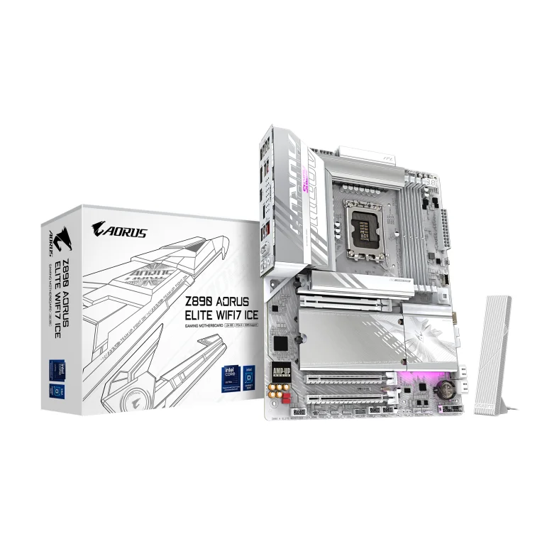 Placa Mãe Gigabyte Z890 Aorus Elite Wifi7 Ice, Intel LGA 1851, Atx, Wf/blt, Ddr5 - Z890 A Elite Wf7 Ice Placa Mãe Gigabyte Z890 Aorus Elite Wifi7 Ice, Intel LGA 1851, Atx, Wf/blt, Ddr5 - Z890 A Elite Wf7 Ice