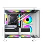 Gabinete Gamer Hayom Gb1799 Com 4 Fans RGB Com Vidro Branco