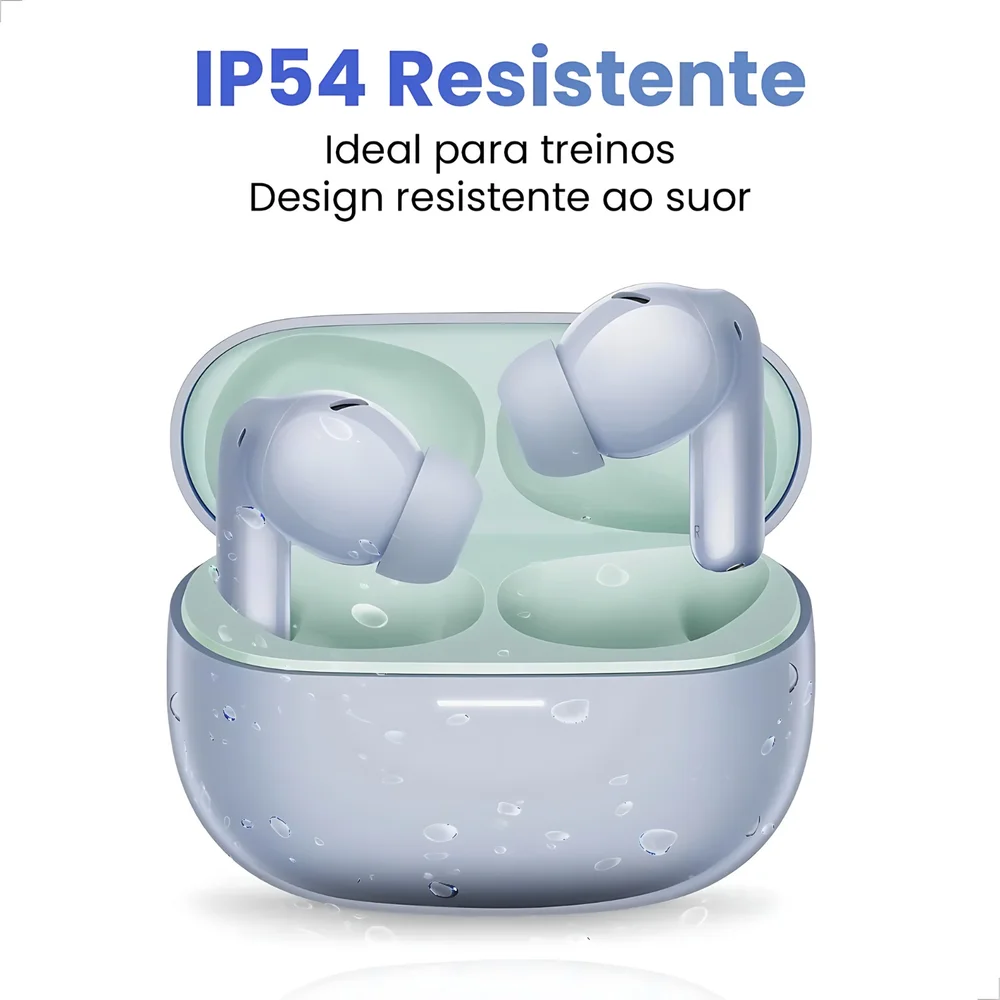 Fones De Ouvido Xiaomi Redmi Buds 5 Pro Bluetooth Cancelamento de Ruido Ativo, Microfone Embutido