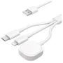 Cabo Usb 3 Em1 Para Carregamento Compativel Com Apple Watch Lightning E Tipo-c