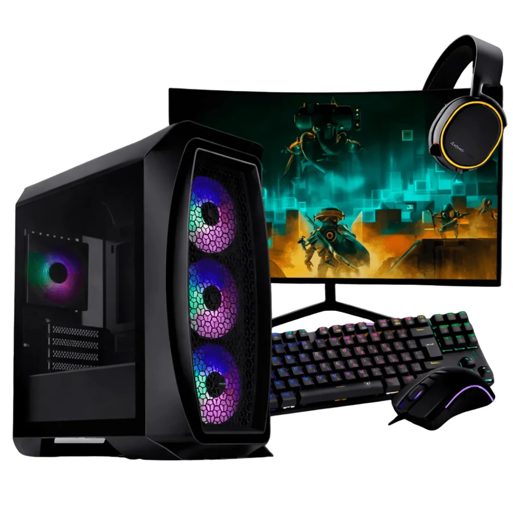 PC Gamer Completo Ryzen 7 5800x, RTX 4060 Ti, 64gb Ddr4, SSD Nvme 1TB, 700w 80 Plus, Aero12-e