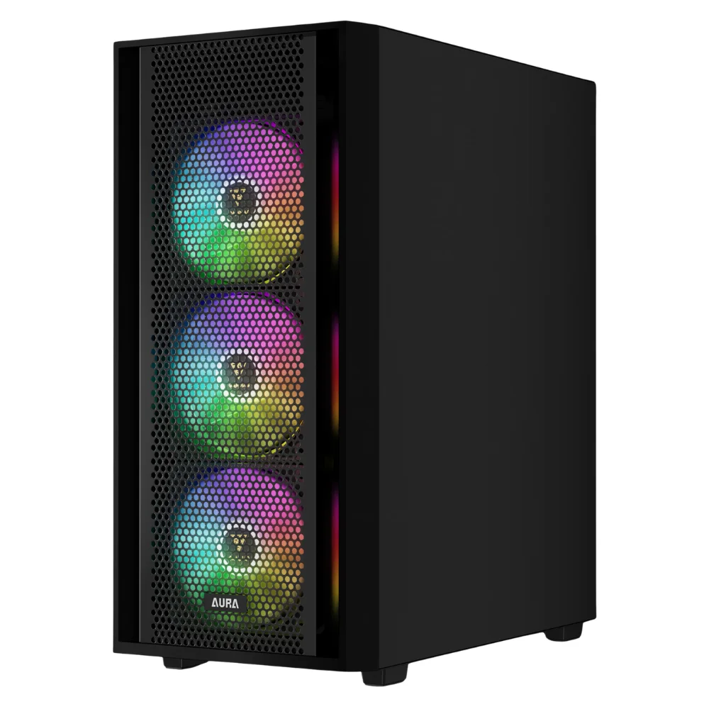 Gabinete Gamer Mid Tower 4 Fan ARGB Gamdias Aura Gc2 Elite ARGB Preto Gabinete Gamer Mid Tower 4 Fan ARGB Gamdias Aura Gc2 Elite ARGB Preto