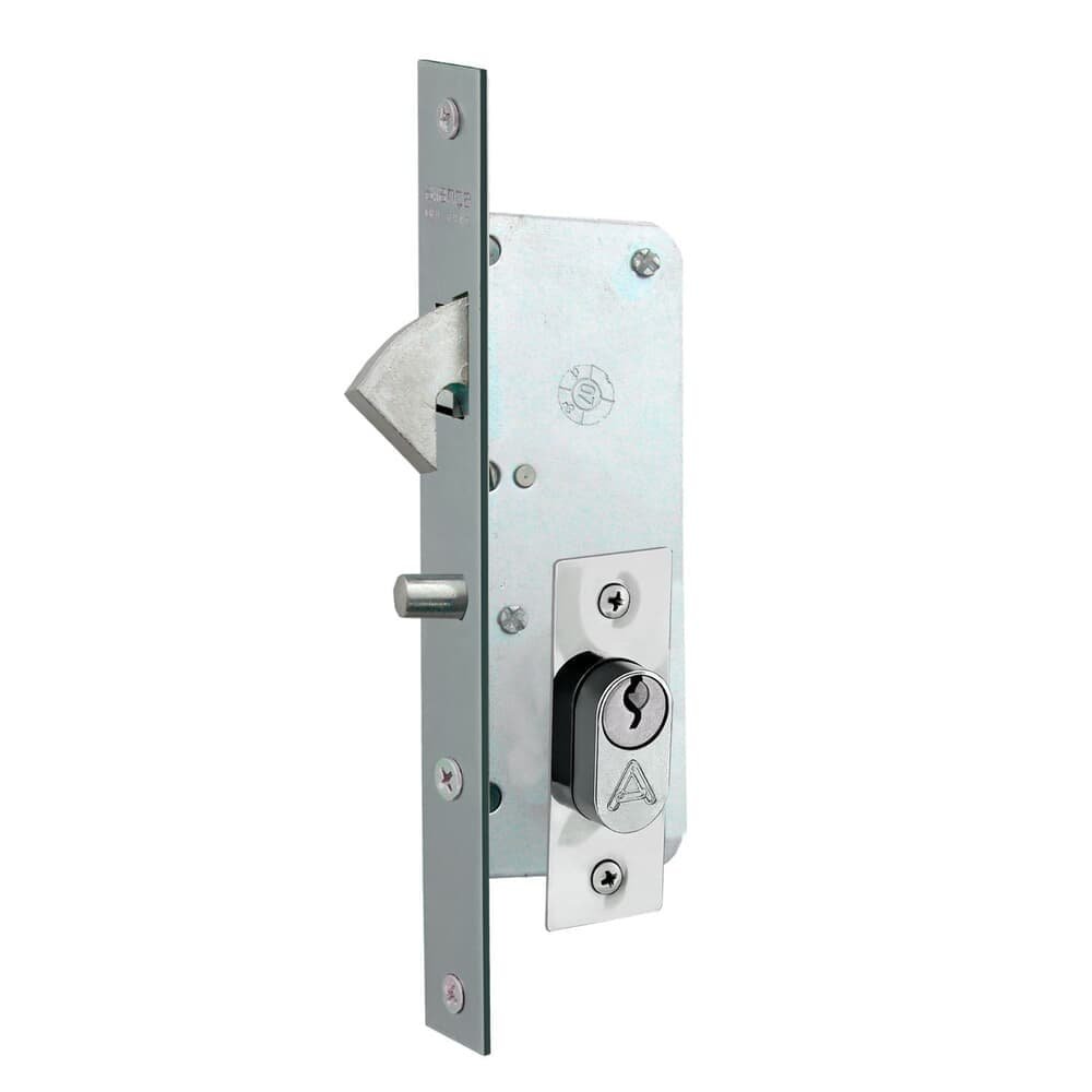 Fechadura Para Porta De Correr Bico De Papagaio F1340 24mm Inox Polido Aliança