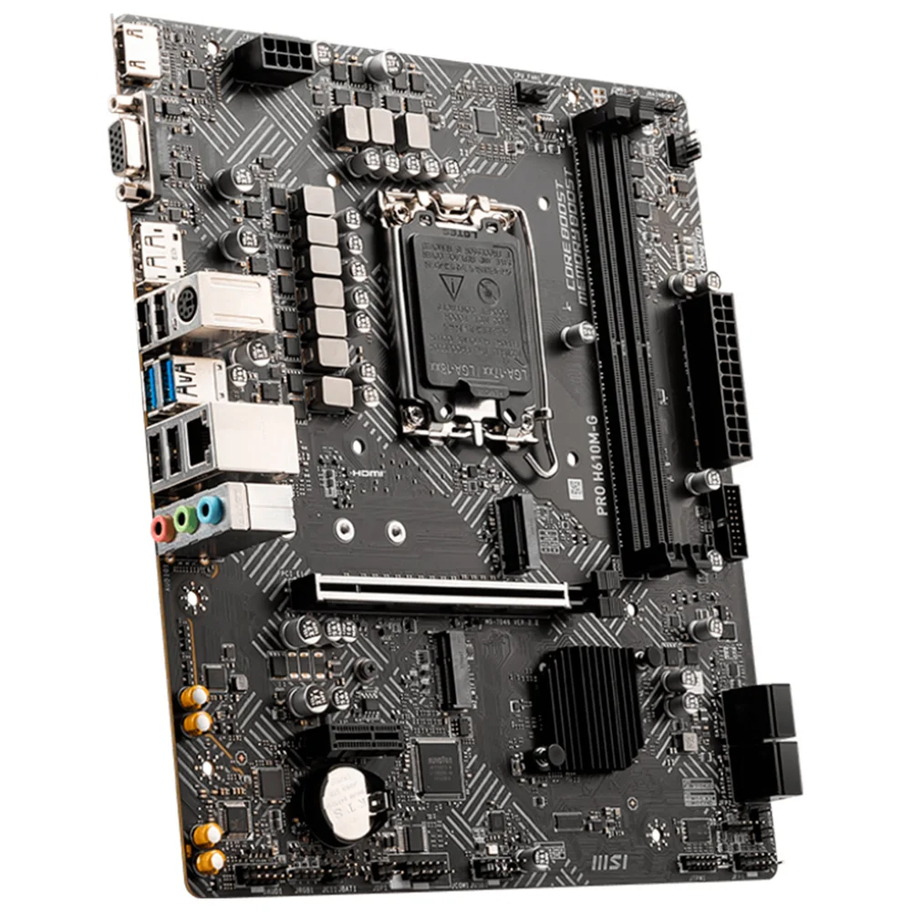 Placa Mae Msi Pro H610m-g, Ddr5, Socket LGA 1700, M-atx, Chipset Intel H610, Pro-h610m-g-DDR5 Placa Mae Msi Pro H610m-g, Ddr5, Socket LGA 1700, M-atx, Chipset Intel H610, Pro-h610m-g-DDR5
