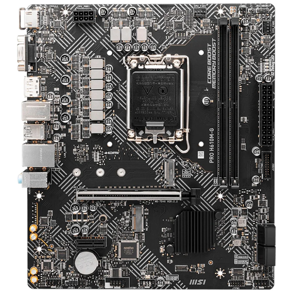 Placa Mae Msi Pro H610m-g, Ddr5, Socket LGA 1700, M-atx, Chipset Intel H610, Pro-h610m-g-DDR5 Placa Mae Msi Pro H610m-g, Ddr5, Socket LGA 1700, M-atx, Chipset Intel H610, Pro-h610m-g-DDR5