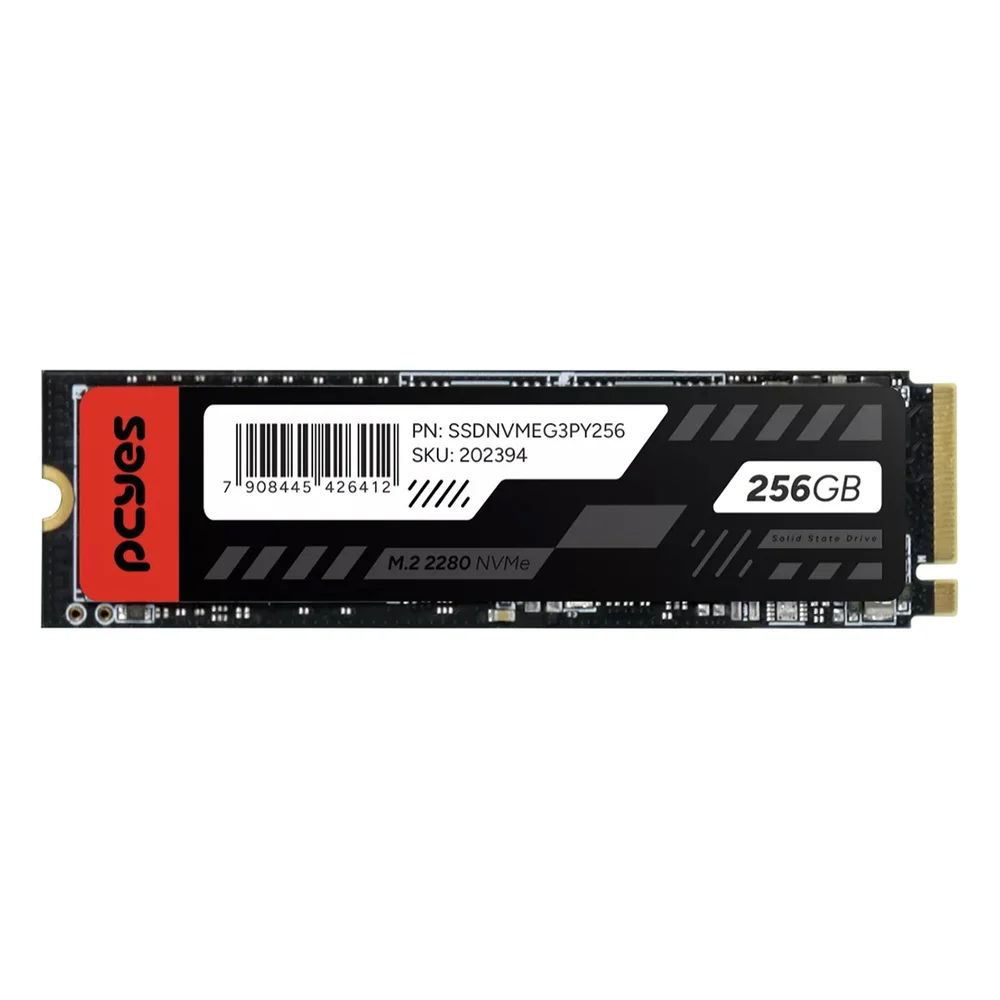 SSD PCyes M.2 2280 Nvme PCie 3.0x4 256gb - Leitura 2019mb Gravacao 1052mb/s - SSDNVMEg3py256 SSD PCyes M.2 2280 Nvme PCie 3.0x4 256gb - Leitura 2019mb Gravacao 1052mb/s - SSDNVMEg3py256