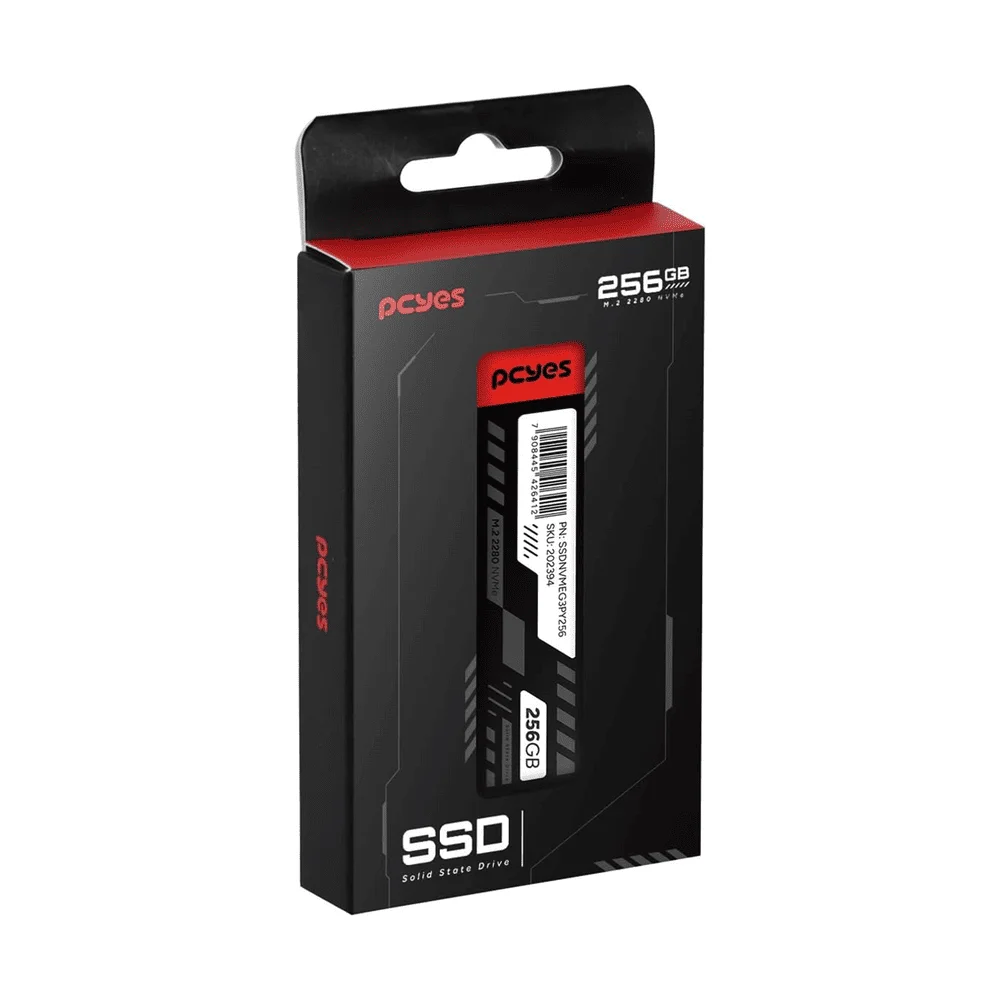 SSD PCyes M.2 2280 Nvme PCie 3.0x4 256gb - Leitura 2019mb Gravacao 1052mb/s - SSDNVMEg3py256 SSD PCyes M.2 2280 Nvme PCie 3.0x4 256gb - Leitura 2019mb Gravacao 1052mb/s - SSDNVMEg3py256