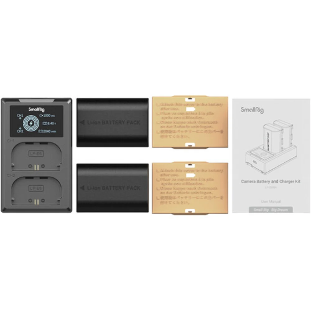 Carregador Duplo Smallrig 3821 Com Duas Baterias Lp-e6nh