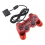 Controle Compatível Com Ps2 Doubleshock 2 Transparente A052 Cor:vermelho