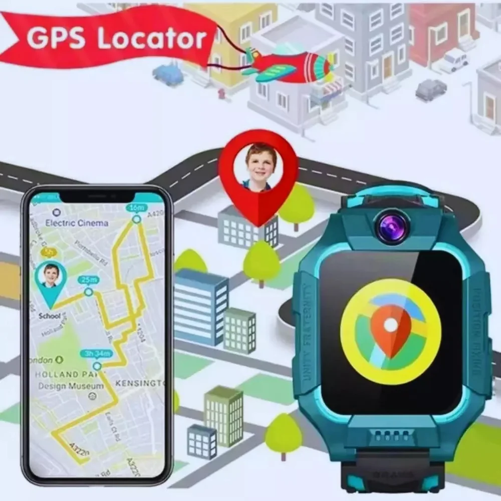 Smartwatch Infantil Howear Hw C5 Chip 2 Cameras Gps Sos Duas - Verde