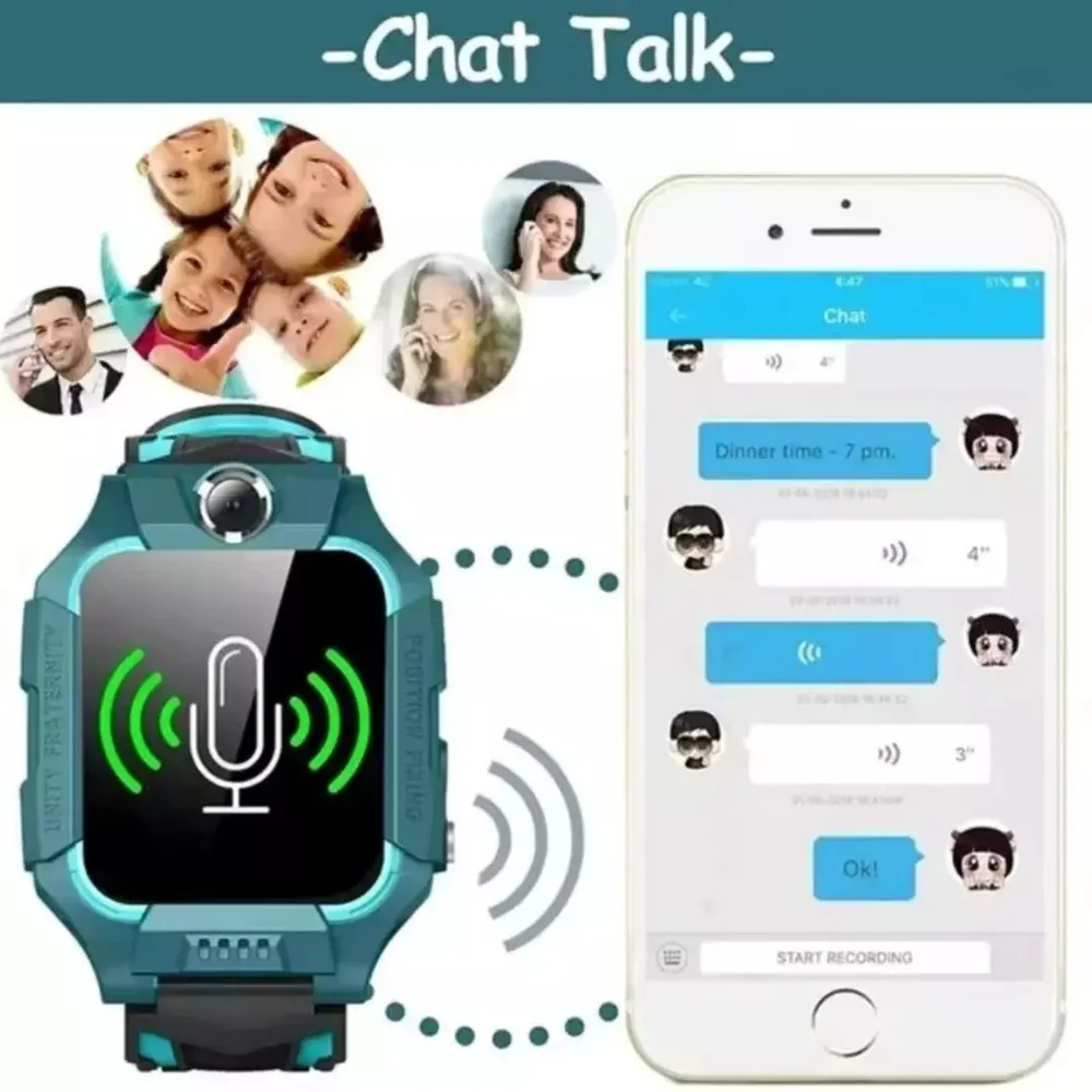 Smartwatch Infantil Howear Hw C5 Chip 2 Cameras Gps Sos Duas - Verde