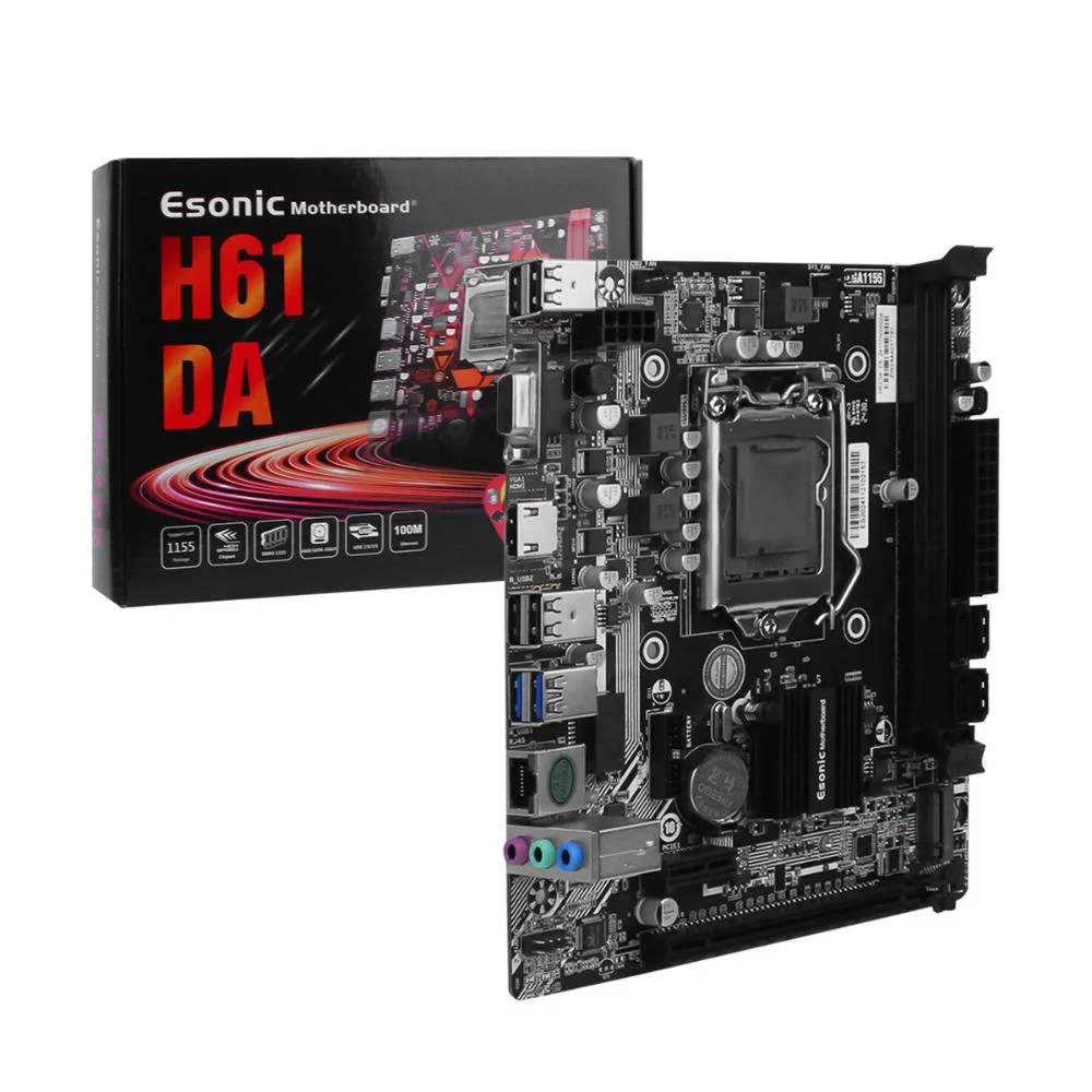 Placa Mãe H61 LGA 1155, 2xDDR3, Intel Core I7 / I5 / I3 / Pentium / Celeron, PCi-e X16, Usb 3.0 HDMI, Alta Qualidade Placa Mãe H61 LGA 1155, 2xDDR3, Intel Core I7 / I5 / I3 / Pentium / Celeron, PCi-e X16, Usb 3.0 HDMI, Alta Qualidade