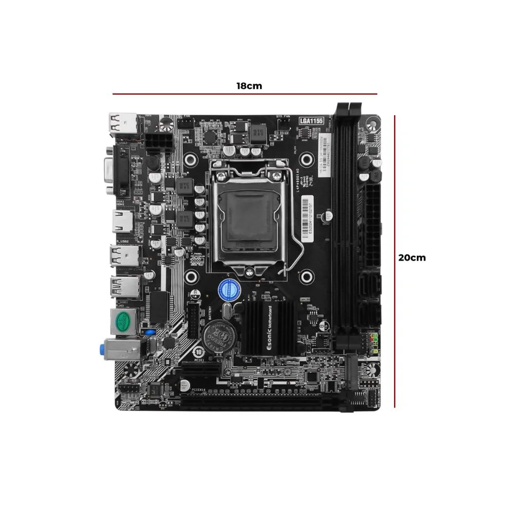 Placa Mãe H61 LGA 1155, 2xDDR3, Intel Core I7 / I5 / I3 / Pentium / Celeron, PCi-e X16, Usb 3.0 HDMI, Alta Qualidade Placa Mãe H61 LGA 1155, 2xDDR3, Intel Core I7 / I5 / I3 / Pentium / Celeron, PCi-e X16, Usb 3.0 HDMI, Alta Qualidade