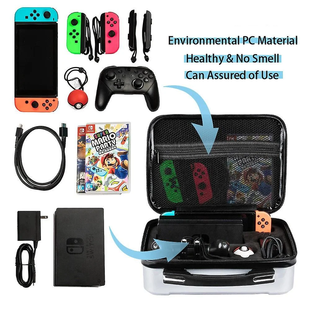Bolsa Rígida Para Transporte Maleta Case Capa Para Nintendo Switch/oLED Prata Bolsa Rígida Para Transporte Maleta Case Capa Para Nintendo Switch/oLED Prata