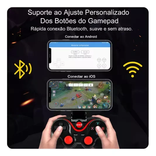 Controle Gamepad Joystick Compatível PC Celular Android Ios TabLED Sem Fio Bluetooth Wireles. Controle Gamepad Joystick Compatível PC Celular Android Ios TabLED Sem Fio Bluetooth Wireles.