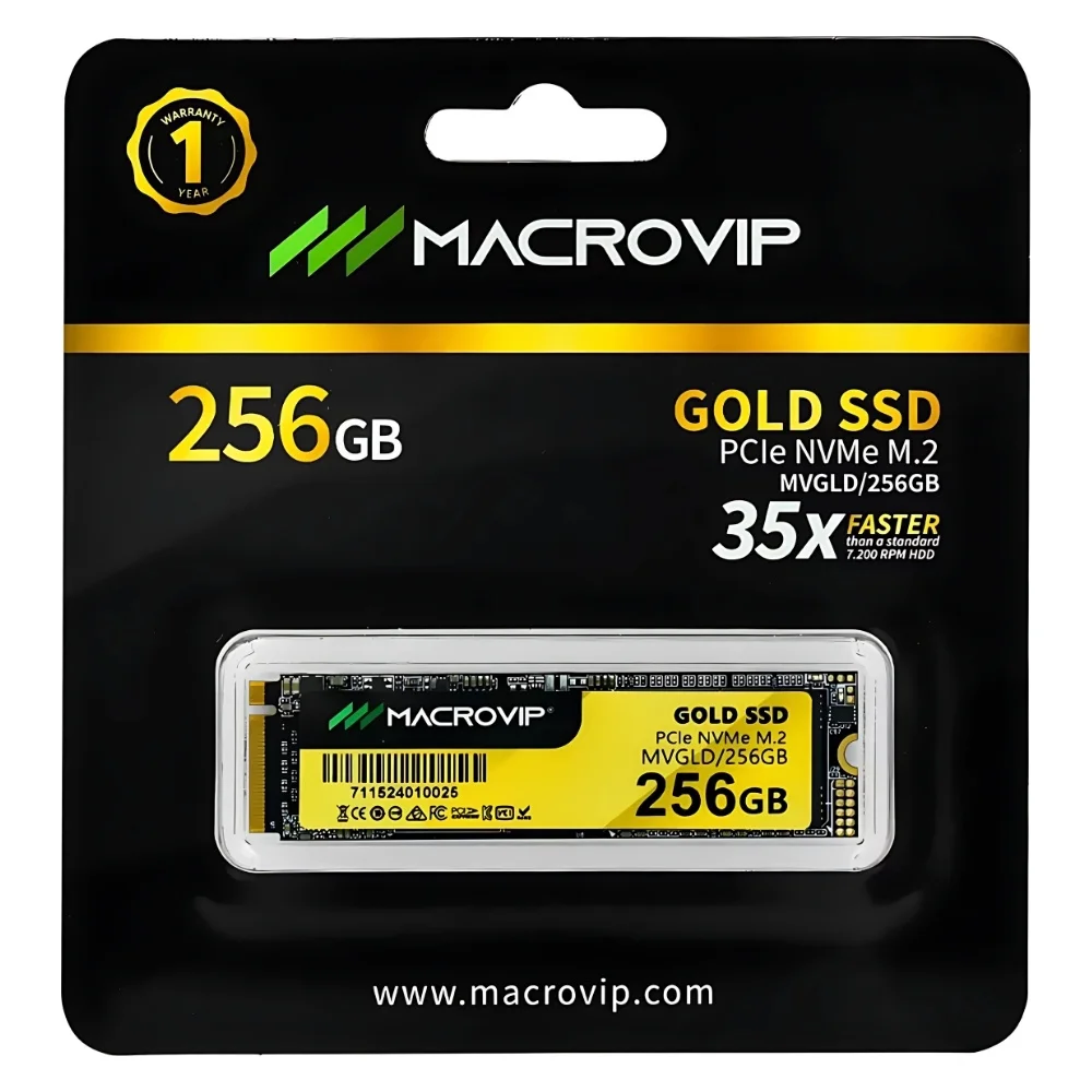 SSD M.2 Nvme 256gb Macrovip Gold 2100mb/s PCie Gen 3x4 SSD M.2 Nvme 256gb Macrovip Gold 2100mb/s PCie Gen 3x4